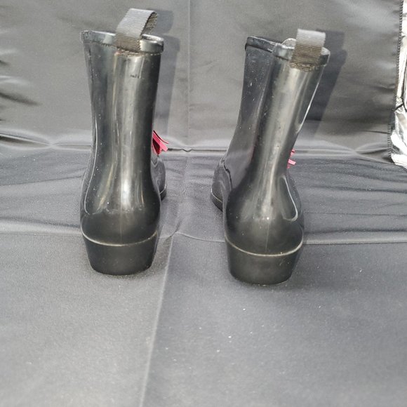 Capelli New York Black Flat Rain Boots Women's Pull On - Picture 3 of 5
